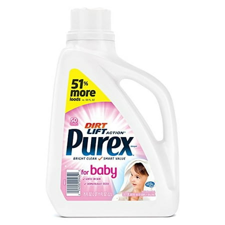 Purex Liquid Laundry Detergent, Baby, 75 oz (50