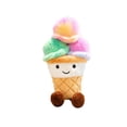 thumbnail image 2 of Rainbow Swirl Ice Cream Stuffed Plush, Room Decor Aesthetic, Kids Room Decor, Aesthetic Decor, Decorations for Home, 10X6 Inch Soft Fluffy 1Pc Smiling Character Pillow, Dual Use, 2 of 7