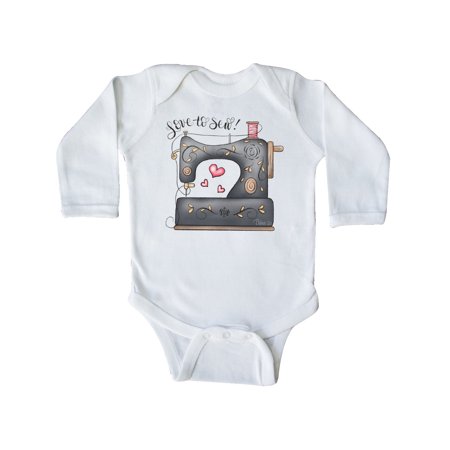 

Inktastic Love to Sew Sewing Machine Gift Baby Boy Long Sleeve Bodysuit