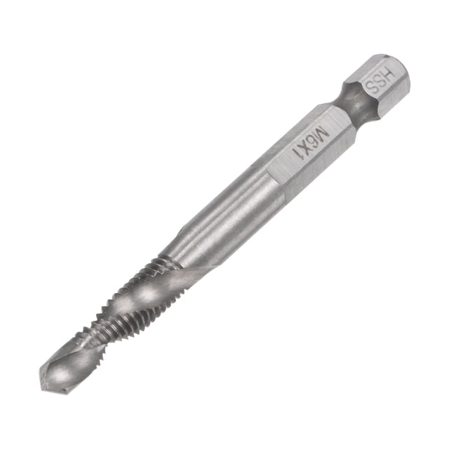Unique Bargains M6 x 1 Uncoated High Speed Steel Combination Drill Tap Bit 2.76' Length