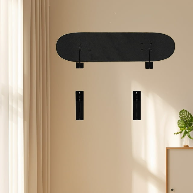 KAKOWELY 1 Pair Wall Mounted Snowboard Skateboard Storage Rack for Longboard 15.0X14.5X1.6In