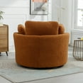 thumbnail image 6 of 42” Swivel Accent Barrel Chairs with Headrest, Chaise Lounge Indoor with Neck Support Pillow, Swivel Chairs for Living Room, Oversized Chair for Bedroom Lounge Hotel, Caramel, 6 of 8