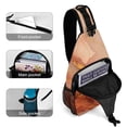 thumbnail image 4 of Full Print Chest Bag 8×15in Outer Large Bag On Both Sides Of Mesh Bag Inside Pocket Design Sponge Pad Shoulder Strap Orange And Red Gold Marble, 4 of 8