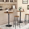 thumbnail image 2 of Set of 2 Bar Stools: Round Height Kitchen Stools with Footrest, Sturdy Steel Frame, Rustic Brown – Ideal for Dining Room, Kitchen, Party, Easy Assembly, 2 of 10