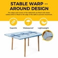 thumbnail image 4 of Navy Blue Seahorse Table Cloths for 3 Foot Rectangle Tables, Summer Coastal Bubbles Ocean Waves Patio Waterproof Elastic Fitted Tablecloths, Washable Rectangular Table Cover for Camping, 4 of 8