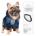 thumbnail image 3 of Cauagu Indigo Patchwork Quilt Pattern Winter Pet Hoodie Sweatshirts- Dog Hoodie Sweater with Leash Hole - Cute Dog Hoodie - Pet Clothes Puppy Cat Custume -Large, 3 of 8