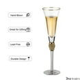 thumbnail image 4 of 4 Piece Elegant Crystal Set Wedding Champagne Glasses with Diamond Rhinestone Accents and a Polished Gold Rim - 11 in Tall with Slender Long Stems, 7 oz - Chic Toasting Set for the Bride and Groom, 4 of 8