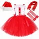 thumbnail image 2 of Vestido de Navidad para niñas, disfraz de Papá Noel para niños, ropa roja para fiesta de Navidad de Año Nuevo, vestido de princesa con tutú, ropa para niños, 2 of 5