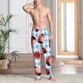 thumbnail image 5 of Uemuo Flowers and Lady Bugs Pattern Men's Wide Leg Palazzo Lounge Pants with Pockets Light Weight Loose Comfy Casual Pajama Pants-Medium, 5 of 9