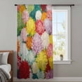 thumbnail image 4 of Chrysanthemum Sheer Curtains 54 Inches Long, Vintage Abstract Oil Painting Floral Light Filering Curtains, Breathable Simi Curtain Privacy Drapes for Kitchen Bathroom Small Window Treatment, 4 of 9