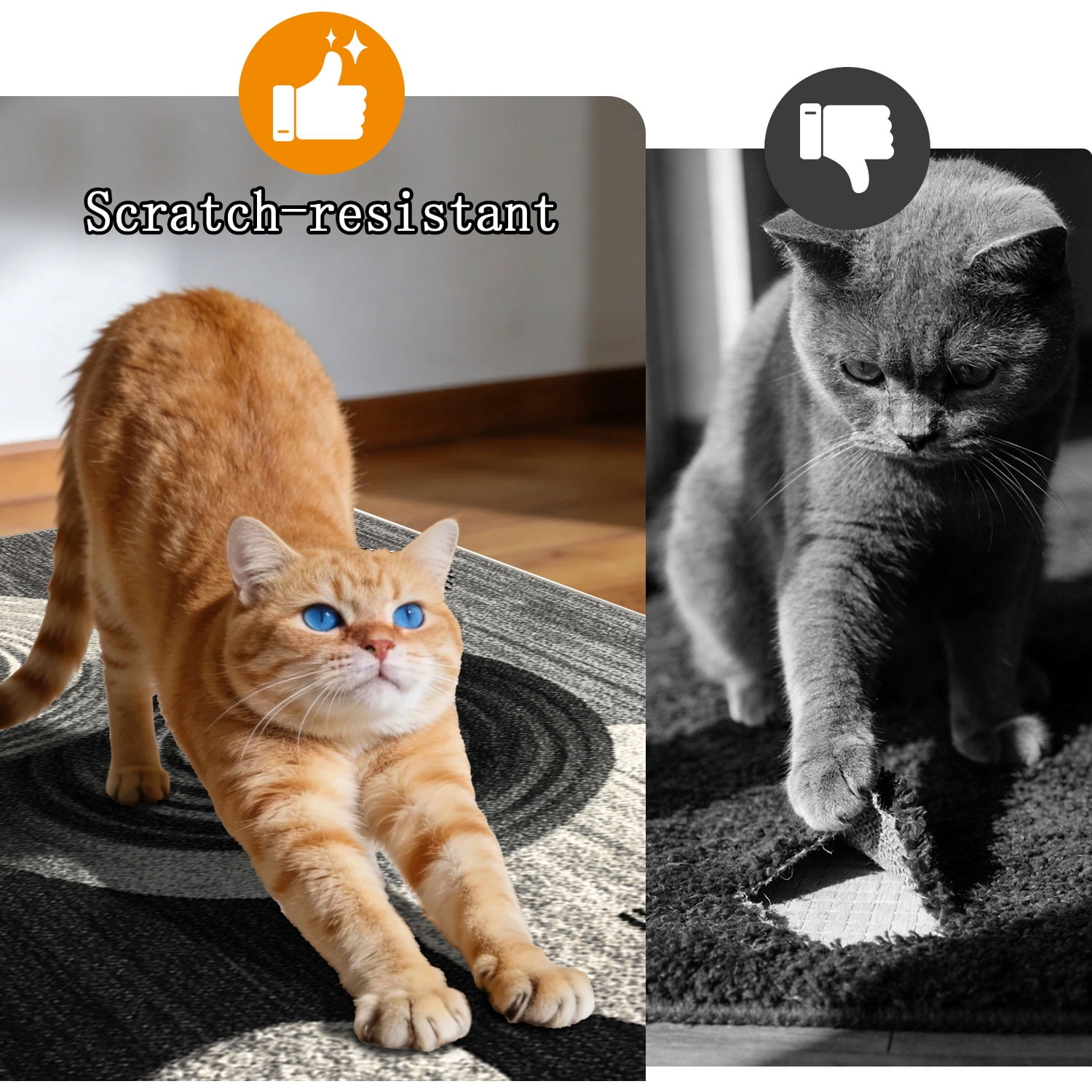 3-Piece Farmhouse Kitchen Rug Set, Washable Anti Slip Striped Floor Mats in 3 Sizes, Stain Resistant Decor Rugs for Kitchen Hallway Bathroom Home Christmas Decor