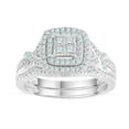 thumbnail image 3 of Forever Bride Sterling Silver 1/4 CTTW Diamond QUAD Bridal Set, White, Women, Engagement, 3 of 8