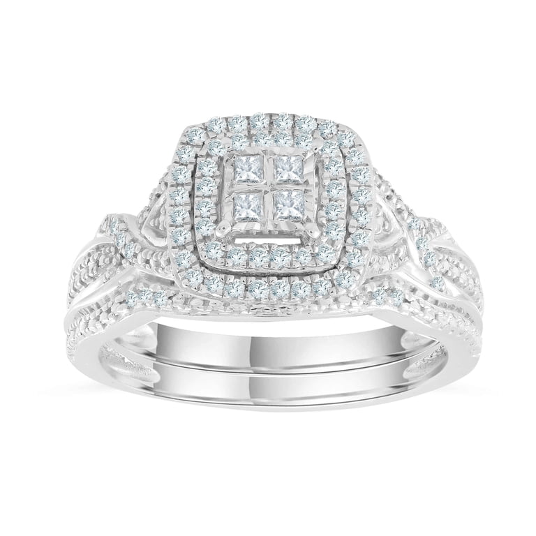 Free Shipping! Forever Bride Sterling Silver 1/4 CTTW Diamond