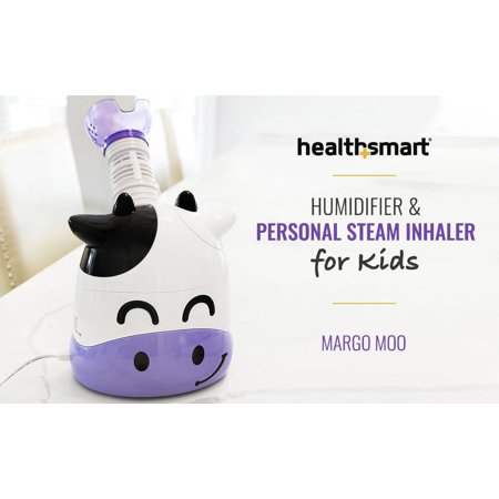 Briggs Healthcare/Mabis Healthsmart Kids Margo Moo Steam Inhaler 1 Count, White/Purple, 6-3/4" x 4-5/8" x 10-3/4"