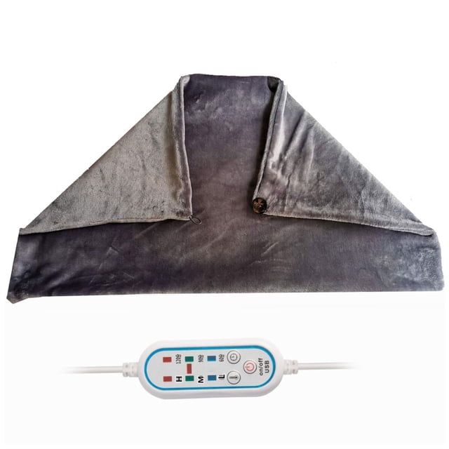 Billuyoard Manta de calefacción USB, chal de 3 velocidades, configuración de temporizador cálido para invierno, lavable a máquina, alfombra Suministros térmicos Gris Billuyoard HA072012-03