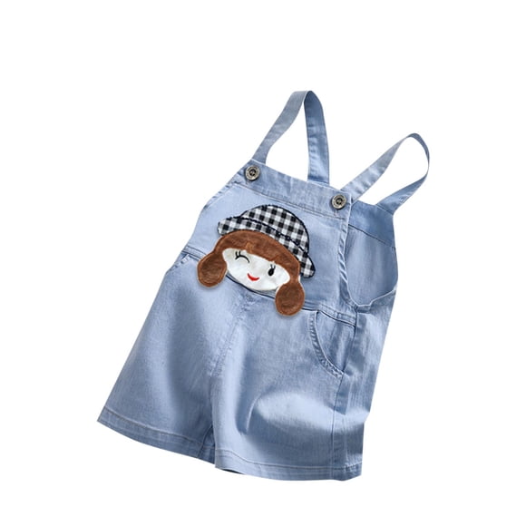 Girls Denim Dress for Women Printed Overalls Denim Shorts 100%Polyester