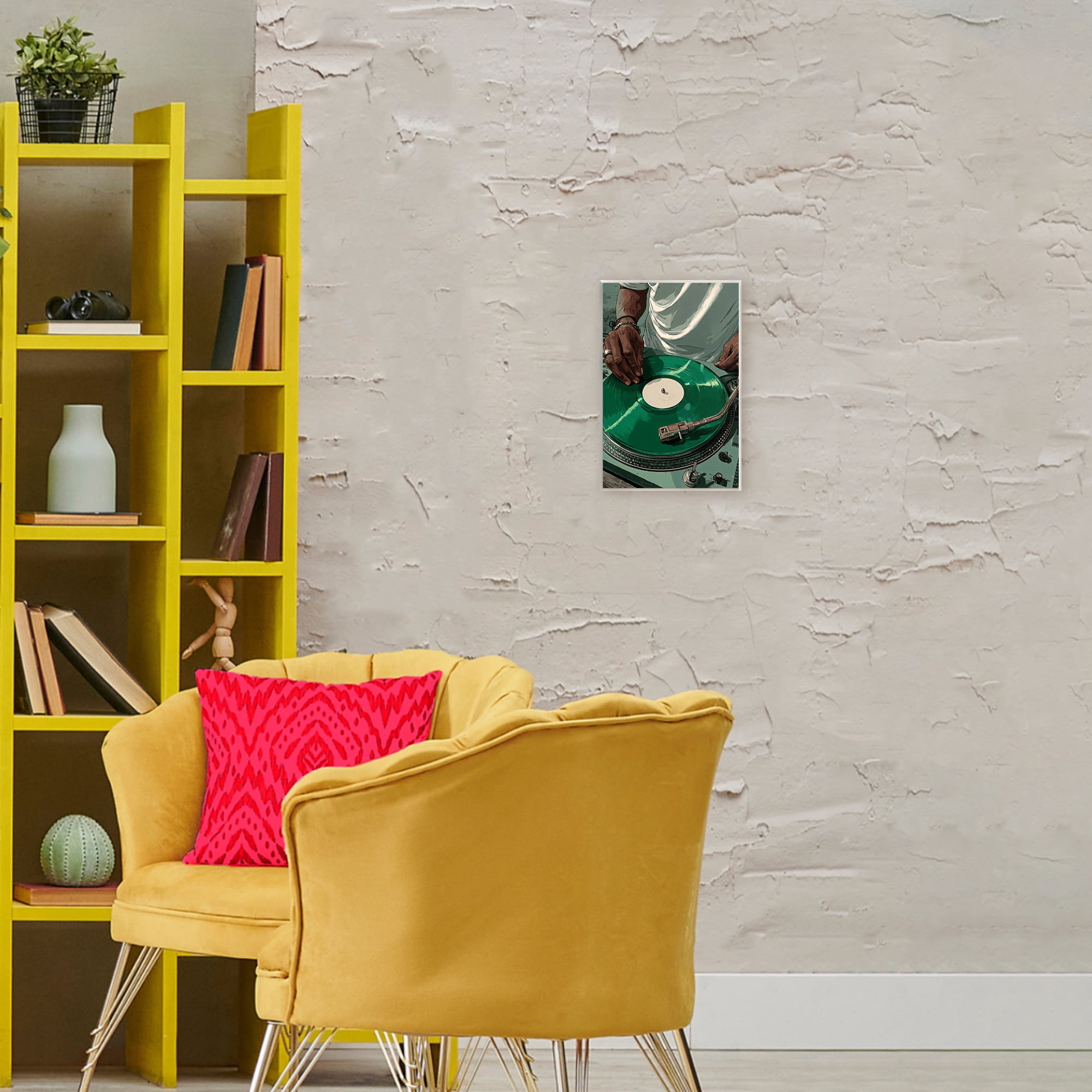 Stupell Industries DJ Spinning Green Record Wall Plaque Art, design by Franklyn Gregory
