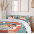 thumbnail image 6 of Ambesonne Nautical Tattoo Duvet Cover Sets, Old Sailor Striped, 2-King, Burnt Sienna Blue Grey, 6 of 7