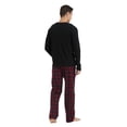 thumbnail image 2 of GLOBAL S S Conjunto de Pijama de Pantalón de Franela y Playera de Manga Larga para Hombre 100% Algodón a Cuadros Burdeo, 2 of 6
