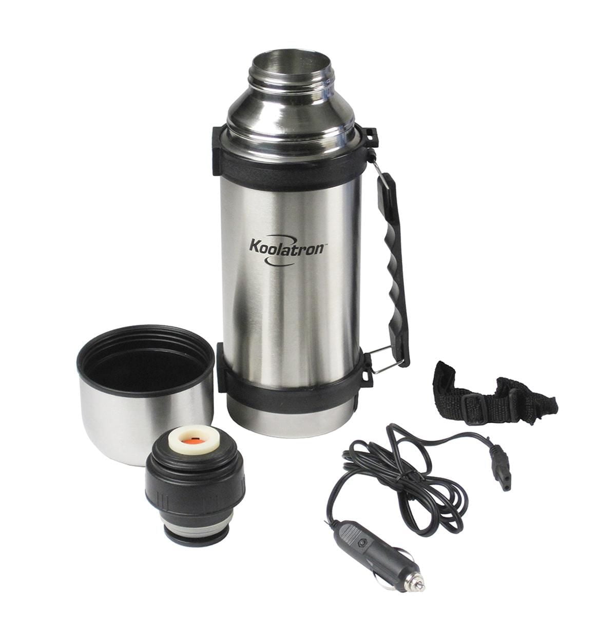 Koolatron 12V Stainless Steel Electric Flask (1L), Portable Heated Drink Flask for Car, Truck & Travel