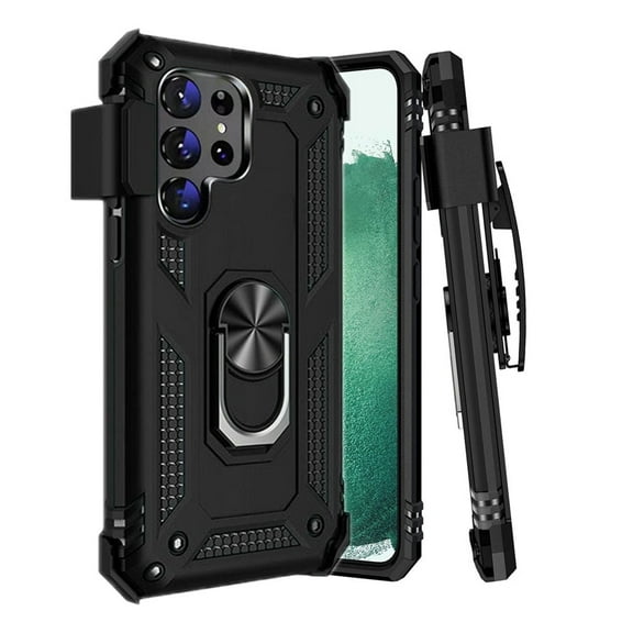 Holster Case Belt Clip for Samsung Galaxy S23 Ultra Phone - Swivel Cover Kickstand Armor Combo L5G Compatible With Galaxy S23 Ultra Model