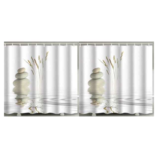 Injueey White Care Matters With White Creek Stones - Juego de accesorios de baño ecológicos, múltiple, extra largo, 72 x 96 pulgadas Type5 NO5