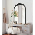 thumbnail image 2 of Clavie Arendahl Traditional Arch Mirror, Baroque Inspired Wall Decor, Carved Elegant Arch Bathroom Mirror, Antique Black 19"x 30", 2 of 7