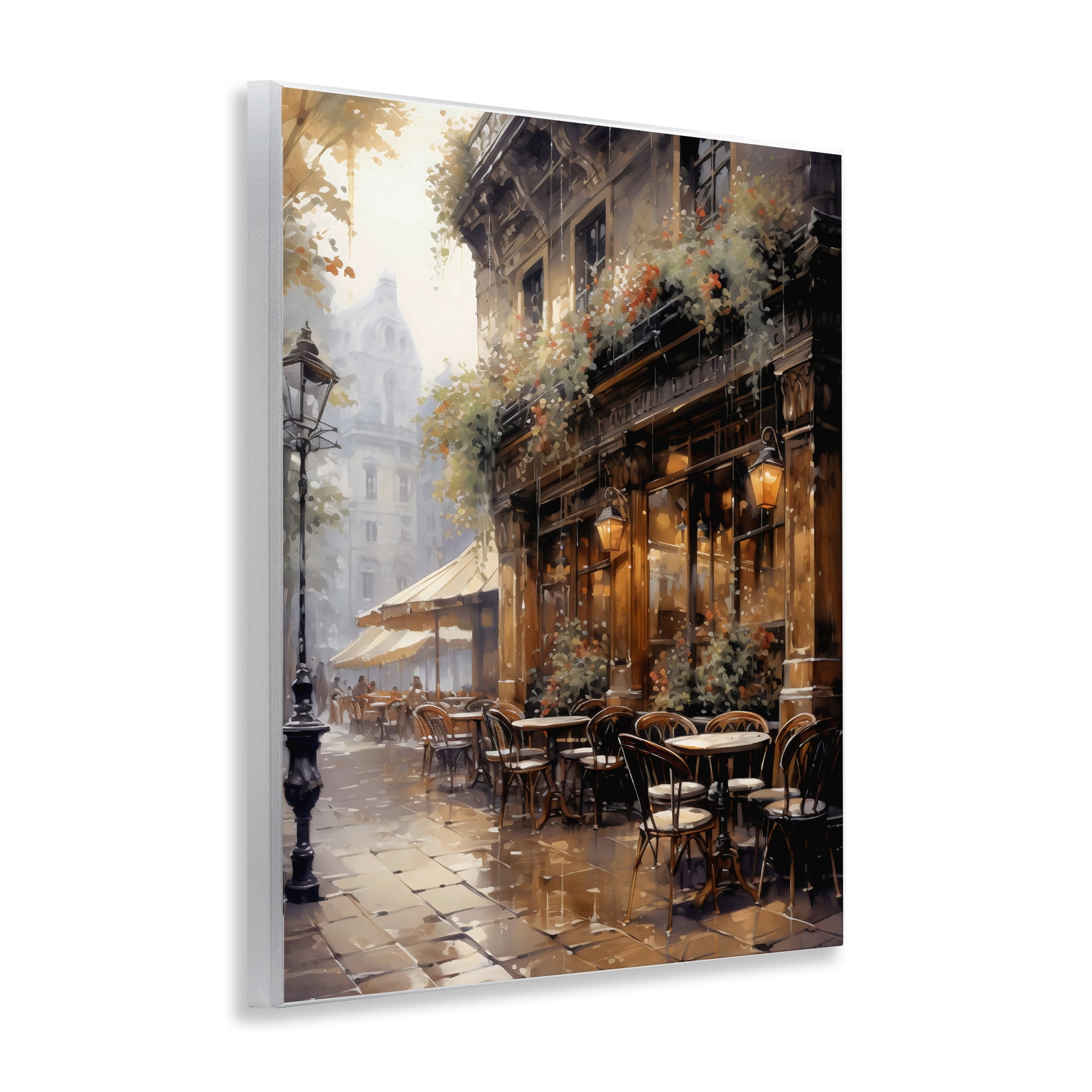 Stupell Industries Paris Street Cafe in Rain Wall Plaque Art, design by Creative Studio