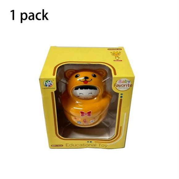 QJUHUNG Soothing Musical Tumbler Toy for Youngsters - Safe  Portable & Easy-Clean Roly Poly Wobbler with Soothing Sounds | Perfect First Birthday Gift for Boys & Girls  Yellow