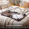 thumbnail image 6 of YEERSWAG® 23.6 inch Foldable Lap Desk for Bed,Laptop Bed Table with 4-Port USB Hub,Storage Drawer,Cup Holder & Tablet Slot,Portable Fold-Up Bed Tray for Working Reading Eating on Bed Sofa Couch,Black, 6 of 9