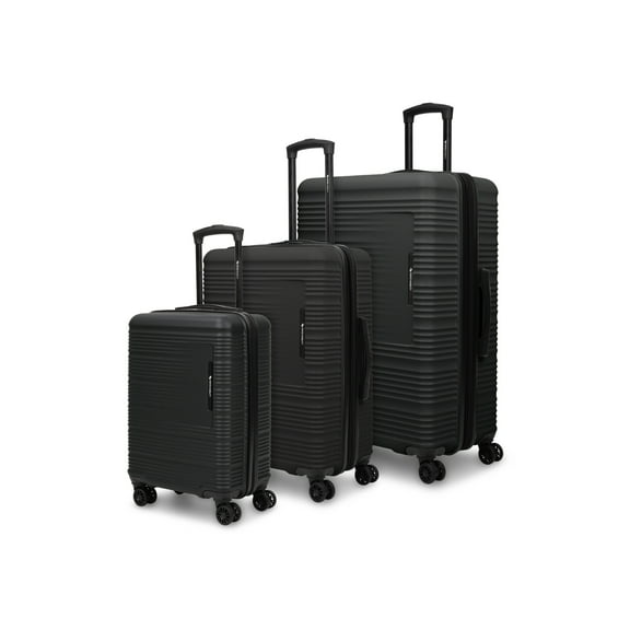 Swiss Mobility YVR 3 Piece ABS/PC Hardshell Luggage Set (20", 24", 28"), Black
