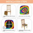 thumbnail image 4 of Rainbow Tie Dye Mandala Pattern Seat Covers for Dining Room Chairs Set Of 4,Stretch Printed Washable Chair Seat Cover with Elastic Ties and Button,Removable Waterproof Couch Cushion Covers, 4 of 6