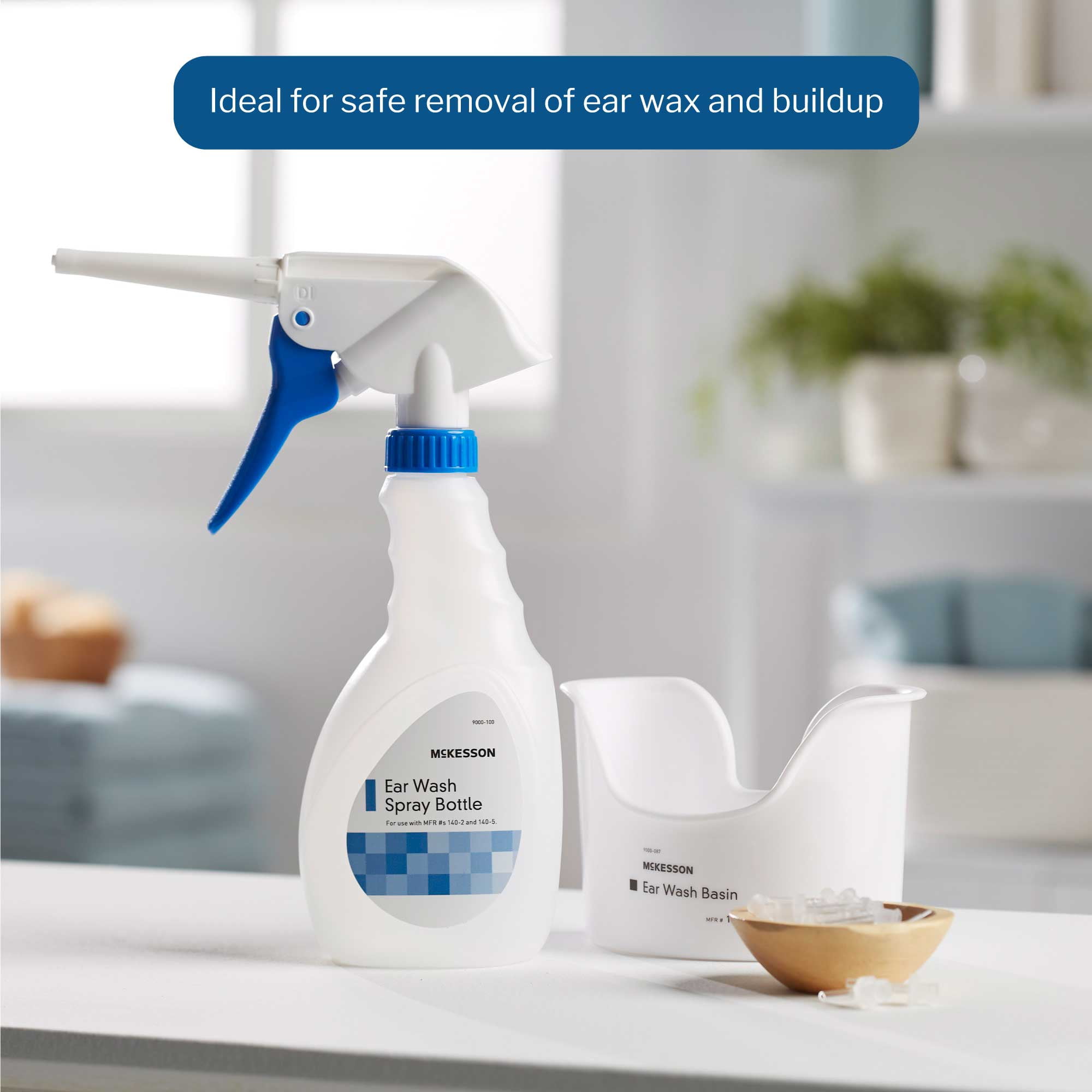 McKesson Ear Wash System Kit, Rigid Tube, Ear Wash Basin, and Ear Tips, 16 oz Bottle, 1 Count, 10 Packs, 10 Total