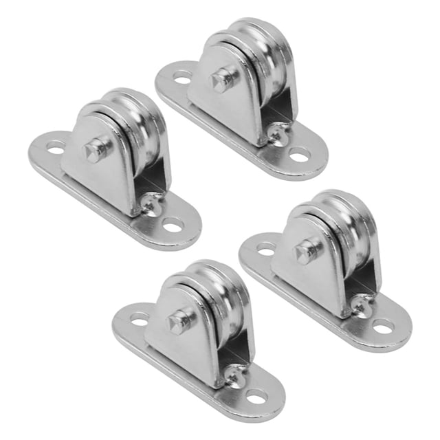 M Buder Polea Fija Pequeña de Acero Inoxidable para Riel de Cuerda y Puerta Corrediza 4 Piezas (3.4 cm / 1.3 inches)