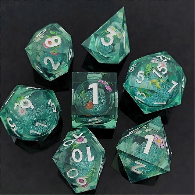 Autocollant en Résine Sable Mouvant pour dés DND, dés de Groupe Coc, dés de Groupe de Course DND Cthulhu, Jeu de Société de Groupe de Course de Polyèdre DND, dés C