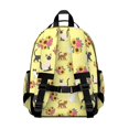 thumbnail image 3 of Multicolor Cat and Flower Yellow Pattern Cute School Backpack Bag for School with Padded Back and Adjustable Shoulder Straps 15.25"x11.5"x5.25", 3 of 5