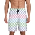 thumbnail image 1 of Fotbe Colorful Checkerboard Pantalones Cortos de Pijama para Hombre, Ropa de Dormir, Pantalones de Pijama Cortos para Hombre-4X-Large, 1 of 6