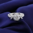 thumbnail image 2 of solitaire jewels 1CT Round Moissanite Art Deco Engagement Ring For Women, 10K White Gold, 2 of 7