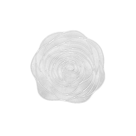 Cup Mat Eye-catching Heat Resistant PVC Thickened Rose Flower Shaped Placemat for Home