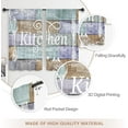 thumbnail image 6 of Teal Purple Farmhouse Country Kitchen Curtains Short Small Wooden Board Rustic Rod Pocket Funny Quotes Fork and Spoon Colorful Bedroom Living Room Treatment Fabric 2 Panels 27.5Wx39H Inch, 6 of 6