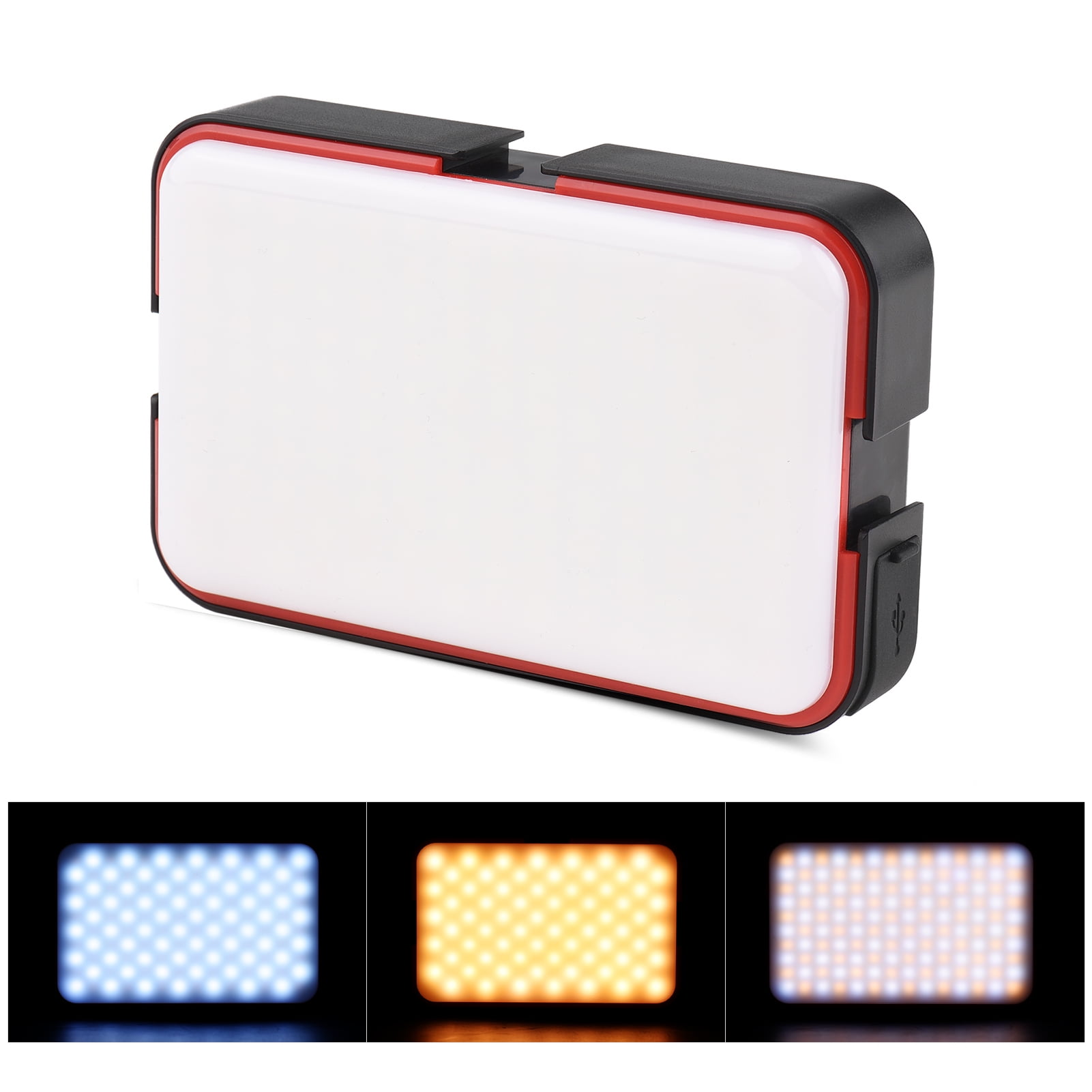 Andoer LED Video Light Photography Fill Light 140pcs LED Beads Dimmable 2500K-8500K IP63 Waterproof with Mini Ballhead Adapter USB Cable for Vlog Live Streaming Video Recording
