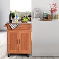thumbnail image 3 of Giantex Modern Kitchen Island Utility Cart, Rolling Kitchen Island Storage Cupboard w/Stainless Steel Countertop, Towel Rack, Drawer, 2 Tiers Cabinet, Wheels, Perfect for kitchen and Dining Room, 3 of 10