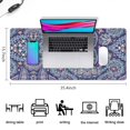 thumbnail image 5 of Long Mouse Pads for Desk,Blue Ethnic Paisley and Floral Pattern Desk Mats on Top Of Desks, Desk Mouse Pad Extra Large with 3mm Non-Slip Base and Stitched Edge for Gaming,Office,Work,Home 35.4"x15.7", 5 of 6