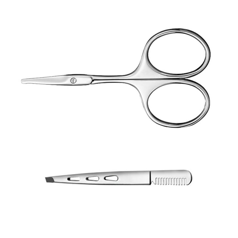 2 Pack Curved Craft Scissors Small Scissors Beauty Eyebrow Scissors  Stainless Steel Trimming Scissors for Eyebrow Eyelash Extensions, Facial  Nose