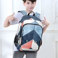thumbnail image 6 of FORMRS Unisex School Backpack 17" Student Travel Bag with Laptop Compartment, Blue Geometric, 6 of 7
