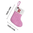 thumbnail image 3 of PONPRNGY Letter Embroidered Christmas Stocking, Personalized Pink Velvet Christmas Stocking, Family Holiday Decorations and Xmas Gift, 3 of 5