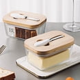 thumbnail image 2 of European Glass Butter Dish with Lid and Spreader, Rectangular Sealed Storage Container, Home Glass Cheese Keeper for Dairy Preservation, 2 of 5