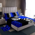 thumbnail image 1 of Erosebridal Zebra Leopard Print Sheet Set Queen, Rectangle Geometric Bedding Sets Queen Size, Animal Decorative,, 1 of 7