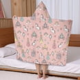 thumbnail image 5 of Pink Princess Unicorn Pattern Hooded Bath Towel，50"x30" for Ages 3 To 12 Kids, Quick Dry Lightweight Soft Microfiber Hood Beach Towel Cover Up for Kids, 5 of 7