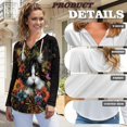 thumbnail image 6 of DISNIMO Cat Floral Printed Sweatshirts for Women Trendy Hoodies Long Sleeve Pullover Tops Waffle Shirts for Fall Winter, L, 6 of 7